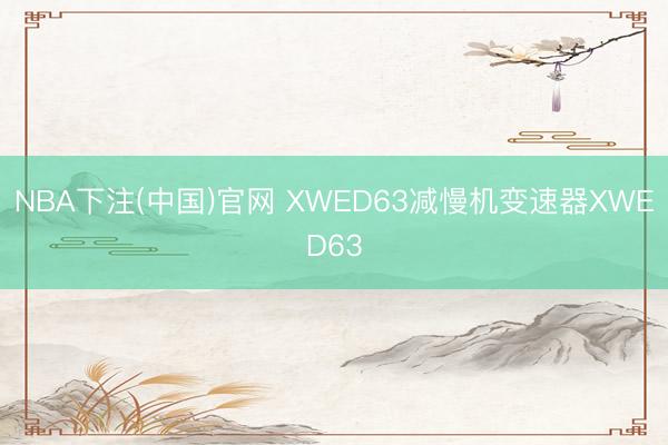 NBA下注(中国)官网 XWED63减慢机变速器XWED63