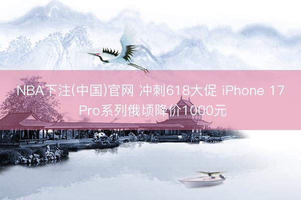 NBA下注(中国)官网 冲刺618大促 iPhone 17 Pro系列俄顷降价1000元