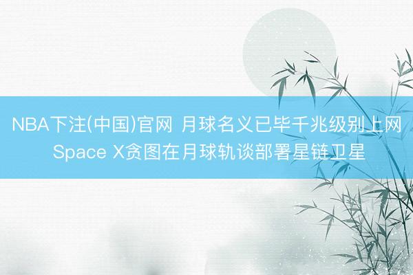 NBA下注(中国)官网 月球名义已毕千兆级别上网 Space X贪图在月球轨谈部署星链卫星