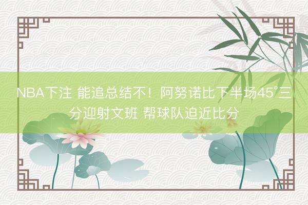 NBA下注 能追总结不！阿努诺比下半场45°三分迎射文班 帮球队迫近比分